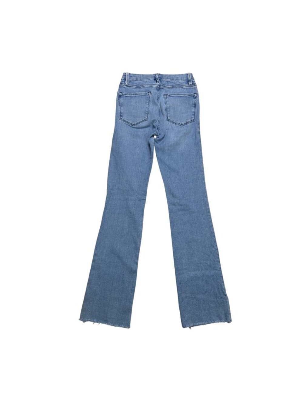 Frame Le Mini Boot 25 Light Wash Denim Jeans Raw Hem School Streetwear